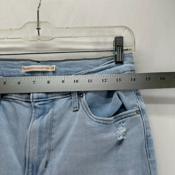 Levis 724 High-Rise Straight Crop Jeans Women 29 Stretch Tribeca Moon Light Wash - Picture 7 of 13